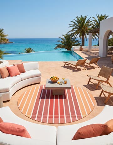 10' x 10' Easy-Clean Ribbon Indoor / Outdoor Round Rug