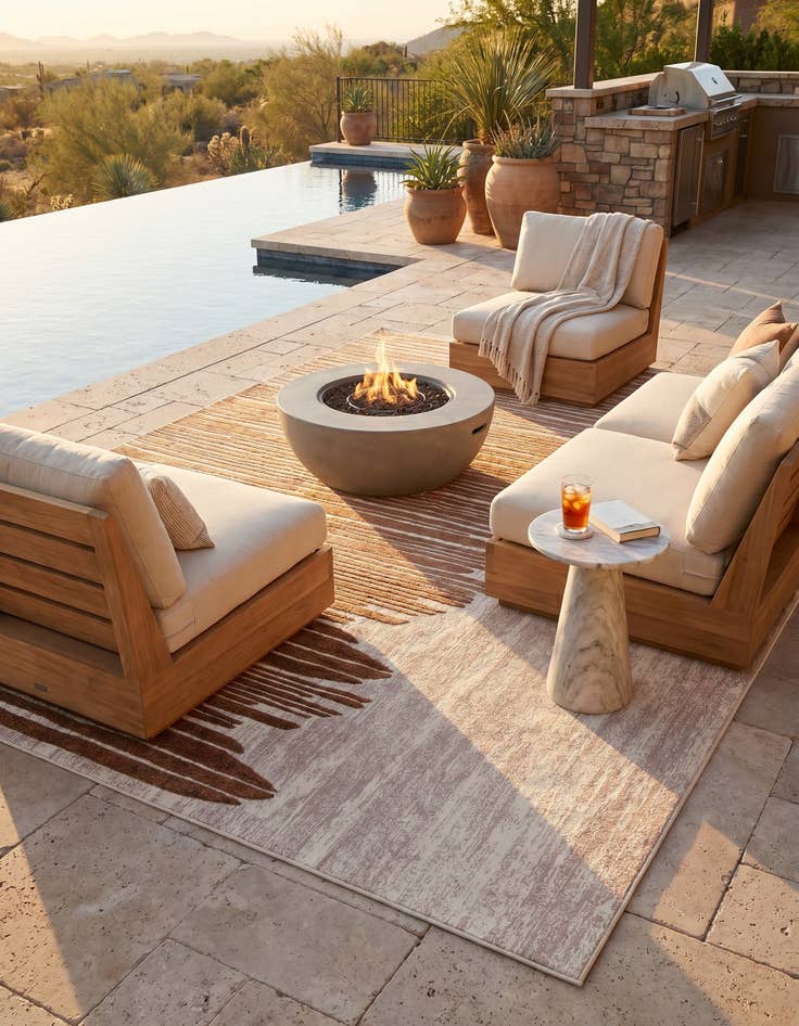 Detail image of 10' x 14' Easy-Clean Modern Indoor / Outdoor Rug