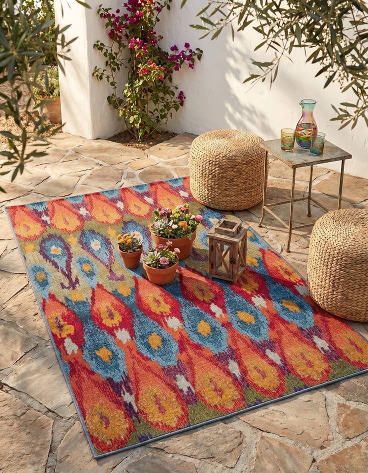 Detail image of 3' 3 x 5' 3 Easy-Clean Modern Indoor / Outdoor Rug