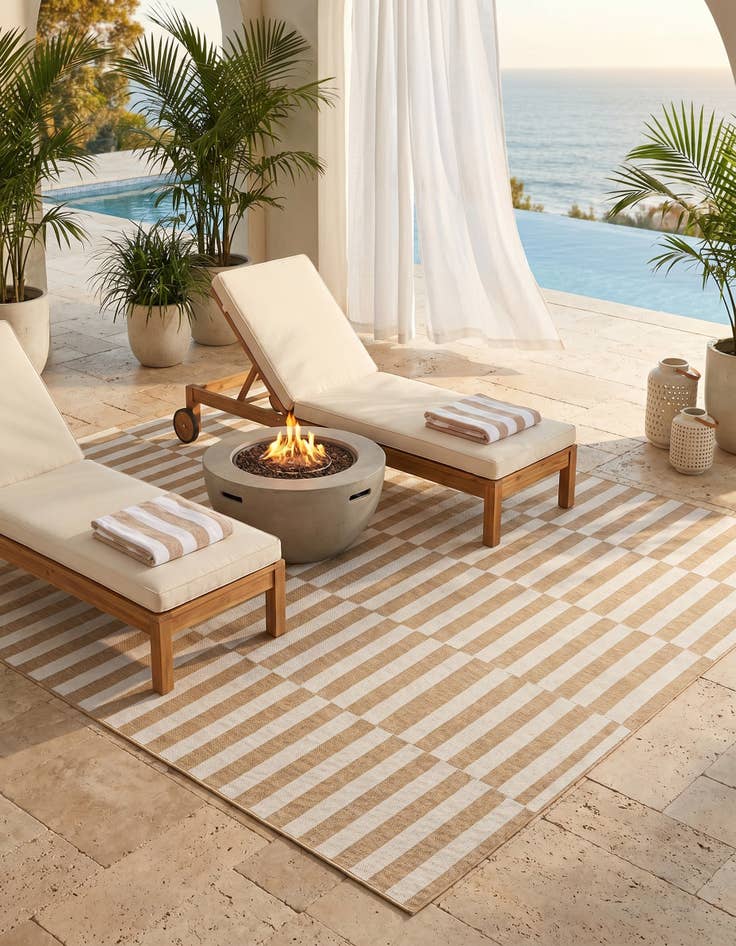 Detail image of 7' 10 x 10' Easy-Clean Ribbon Indoor / Outdoor Rug