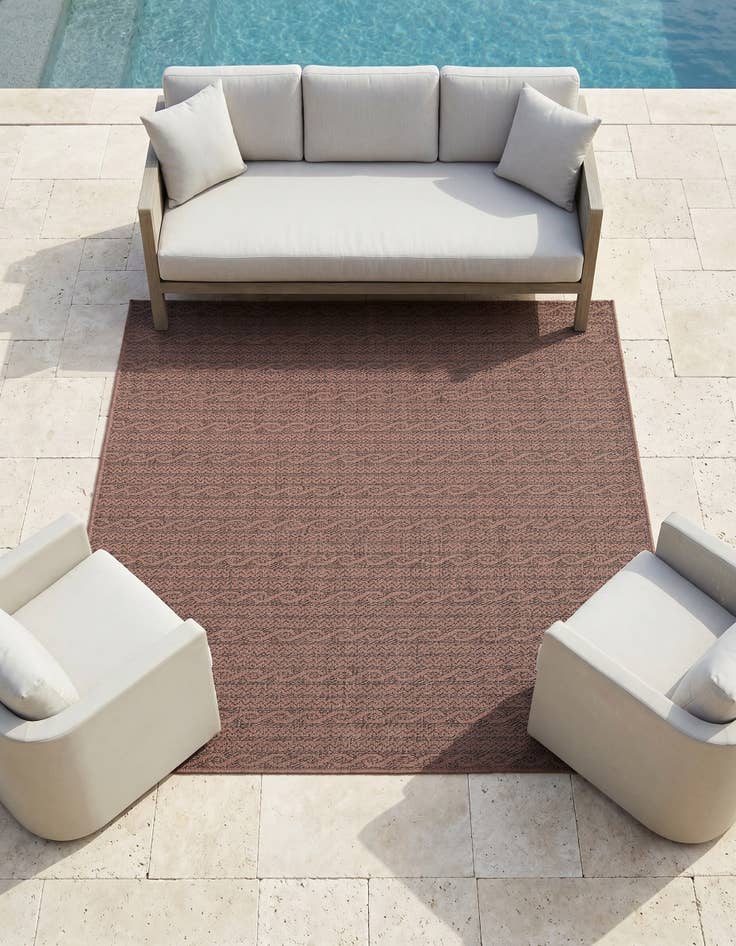 Detail image of 6' x 6' Easy-Clean Modern Indoor / Outdoor Square Rug