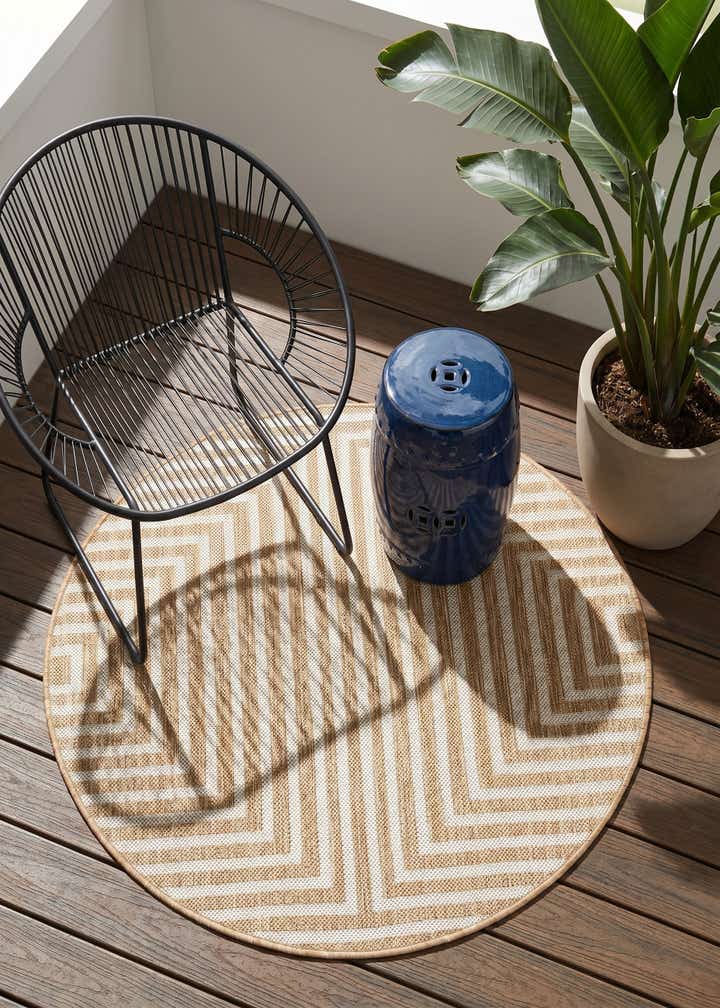 3' x 3' Easy-Clean Modern Indoor / Outdoor Round Rug
