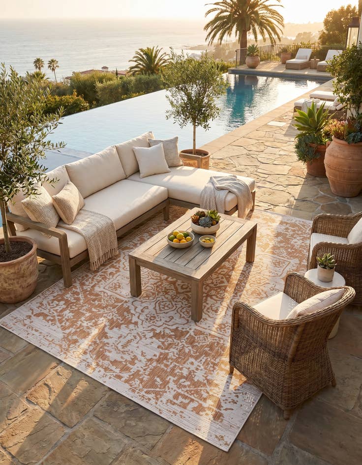 Detail image of 7' 10 x 10' Easy-Clean Jill Zarin Dubai Indoor / Outdoor Rug