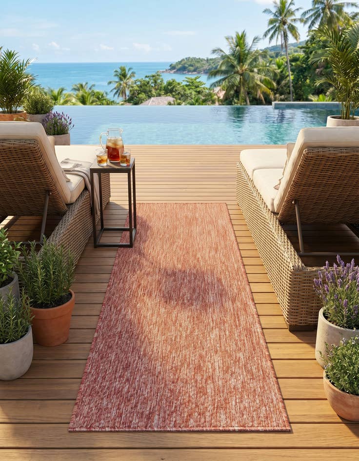 Detail image of 2' x 6' Easy-Clean Solid Indoor / Outdoor Runner Rug