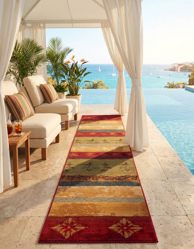 Detail image of 2' x 8' Easy-Clean Modern Indoor / Outdoor Runner Rug