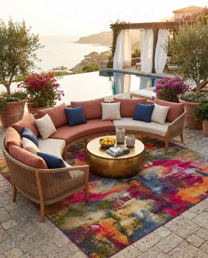10' x 12' 2 Easy-Clean Modern Indoor / Outdoor Rug
