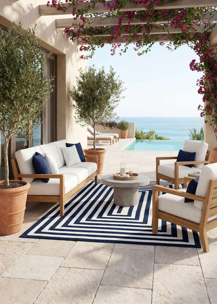 5' 3 x 8' Easy-Clean Eco Verse Washable Indoor / Outdoor Rug