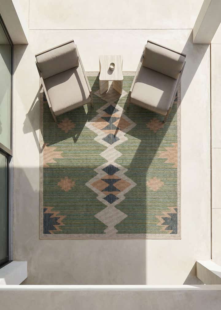 5' 3 x 5' 3 Easy-Clean Baja Indoor / Outdoor Square Rug