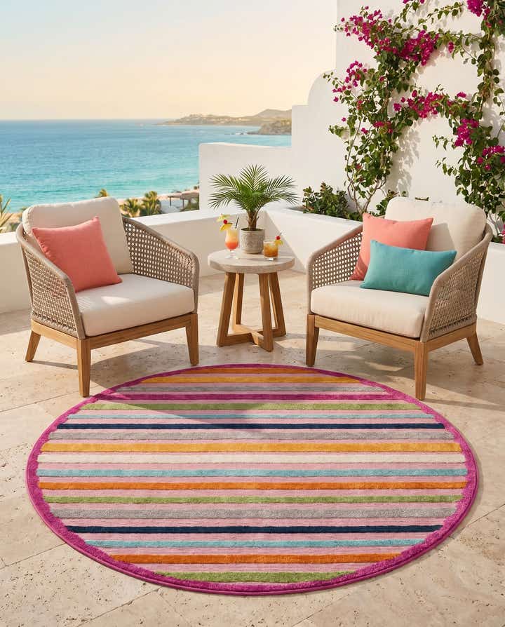 5' 3 x 5' 3 Easy-Clean Aruba Indoor / Outdoor Round Rug