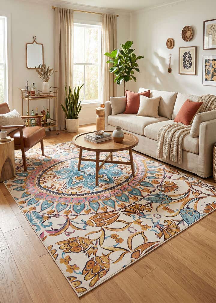 8' x 10' Easy-Clean Traditional Indoor / Outdoor Rug