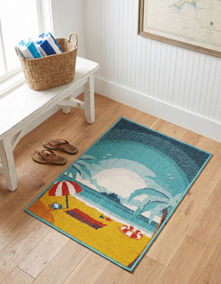 Detail image of 2' x 3' Easy-Clean Coastal Indoor / Outdoor Rug