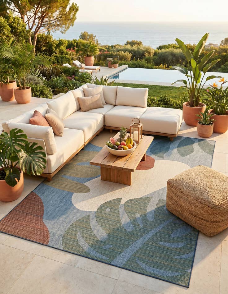 Detail image of 9' x 12' Easy-Clean Baja Indoor / Outdoor Rug