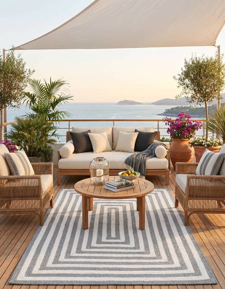 Detail image of 4' 1 x 6' 1 Easy-Clean Eco Verse Washable Indoor / Outdoor Rug