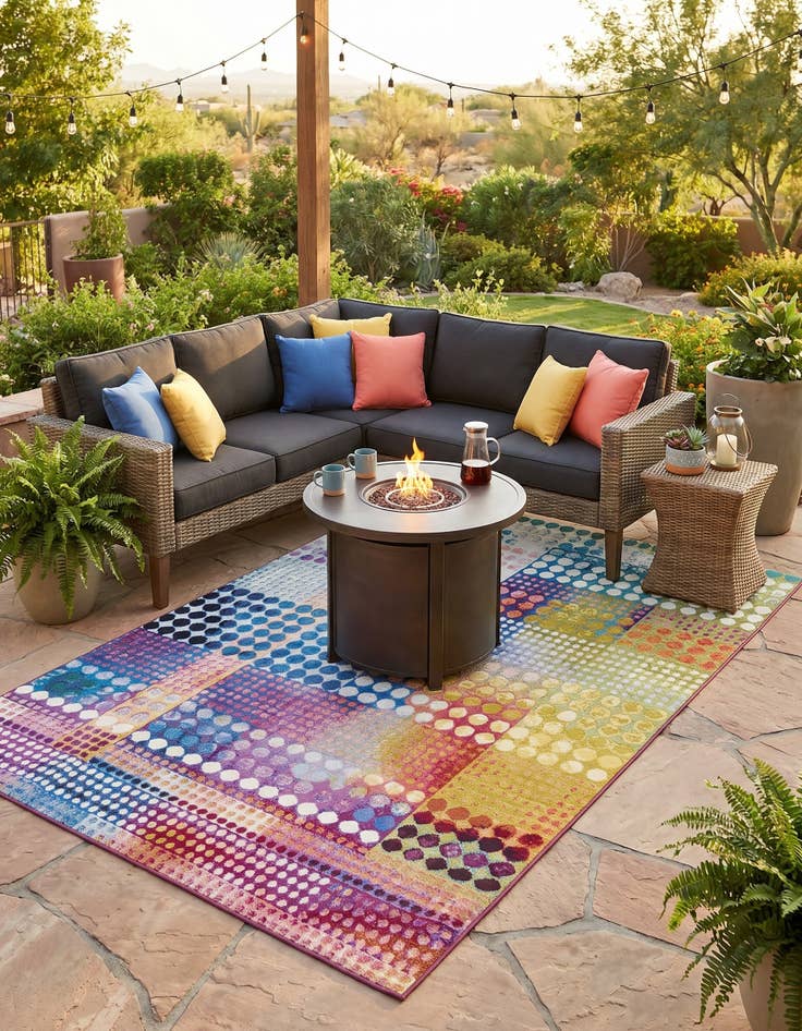 Detail image of 5' x 8' Easy-Clean Modern Indoor / Outdoor Rug