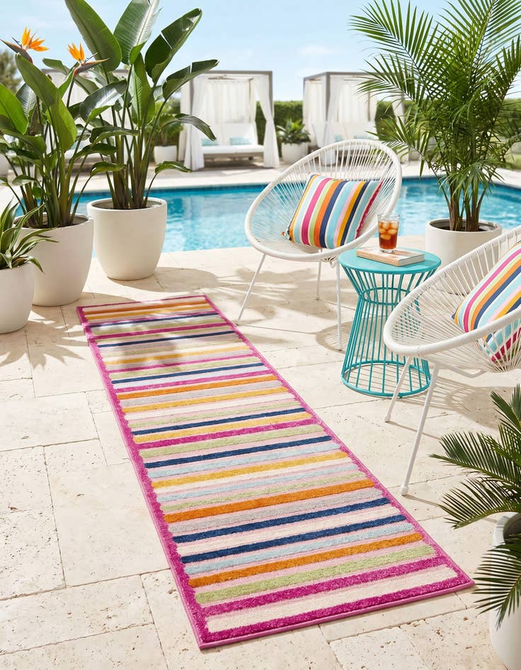 Detail image of 2' x 10' Easy-Clean Aruba Indoor / Outdoor Runner Rug