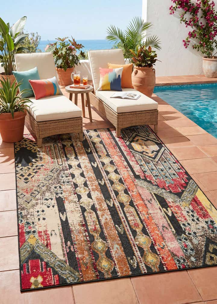 5' 3 x 8' Easy-Clean Casablanca Indoor / Outdoor Rug