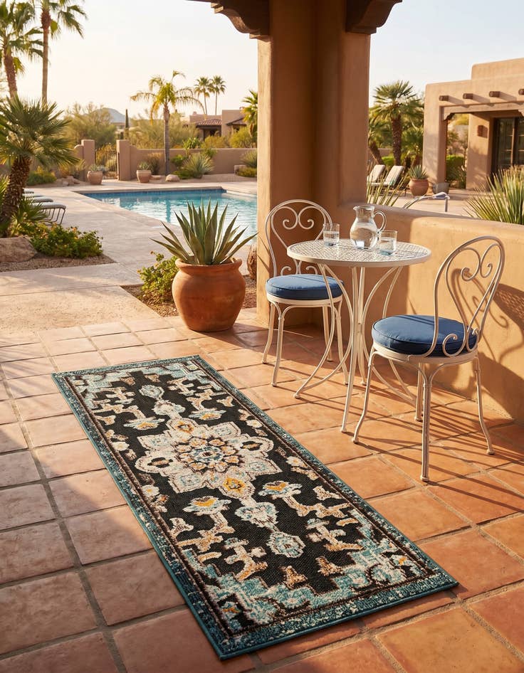 Detail image of 2' x 5' Easy-Clean Casablanca Indoor / Outdoor Runner Rug
