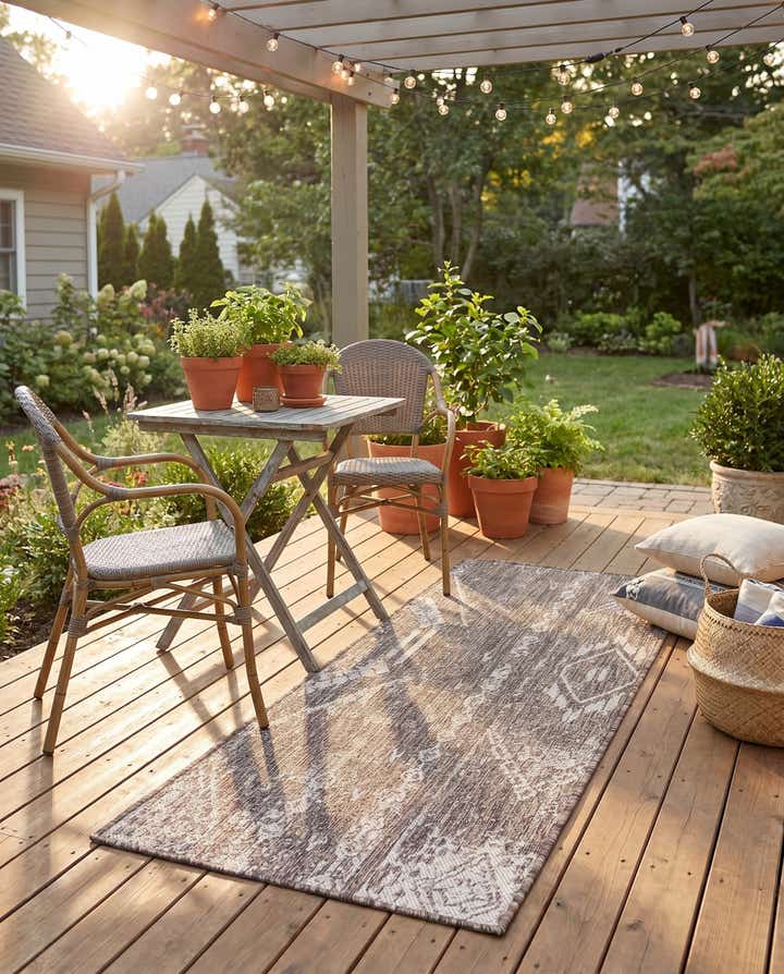 2' x 4' Easy-Clean Bohemian Indoor / Outdoor Runner Rug