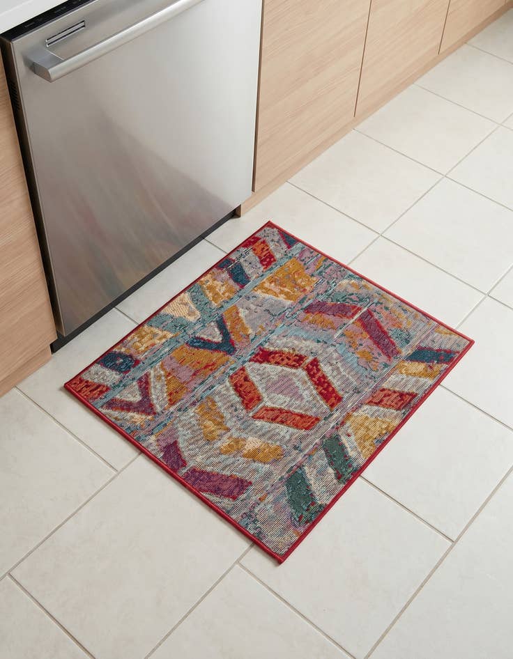 Detail image of 2' x 3' Easy-Clean Modern Indoor / Outdoor Rug