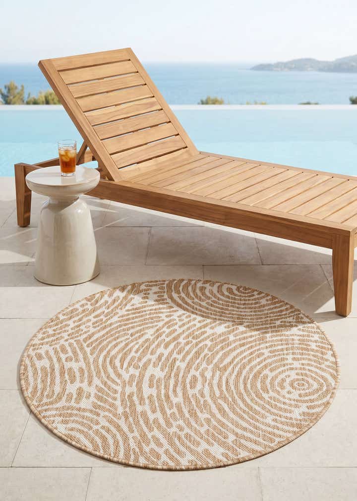 3' x 3' Easy-Clean Modern Indoor / Outdoor Round Rug