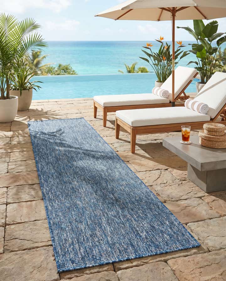 2' x 8' Easy-Clean Solid Indoor / Outdoor Runner Rug