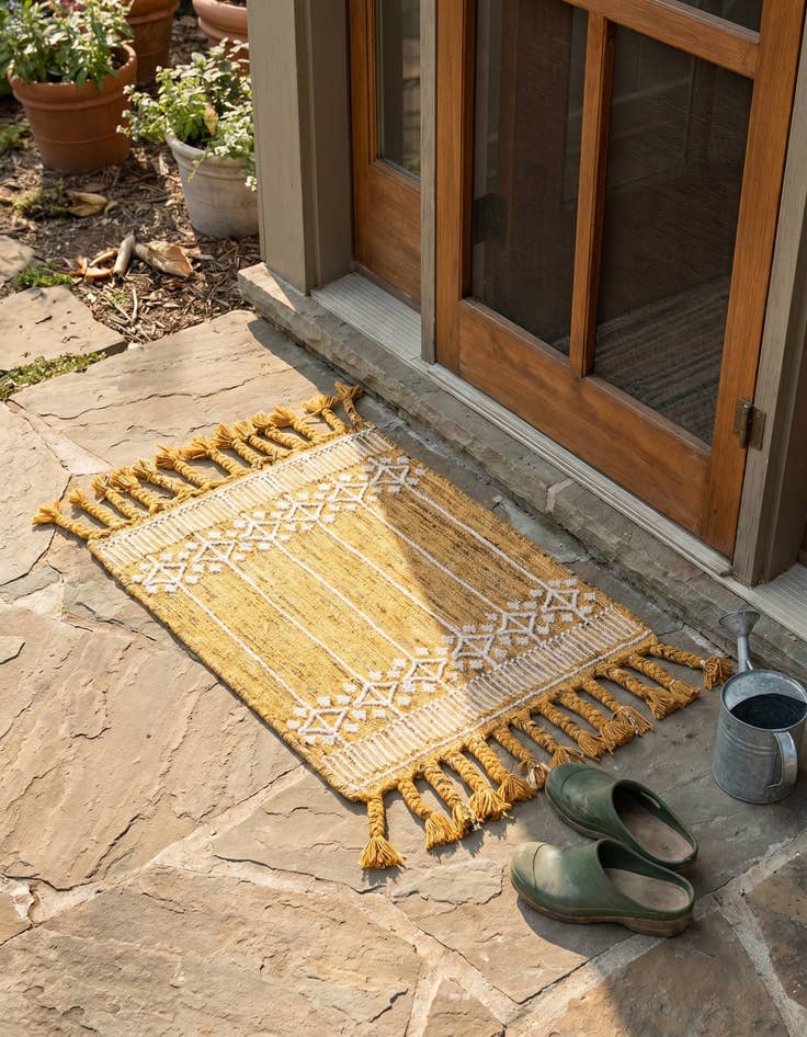 Detail image of 2' x 3' 1 Easy-Clean Eco Bohemian Indoor / Outdoor Rug