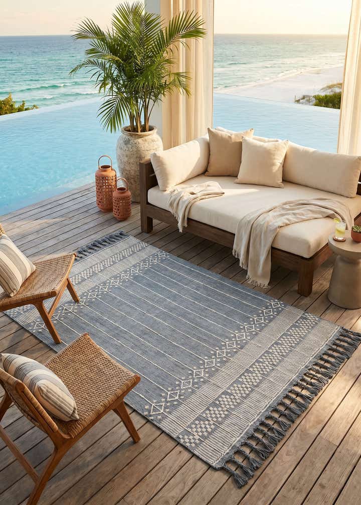 5' 1 x 8' Easy-Clean Eco Bohemian Indoor / Outdoor Rug