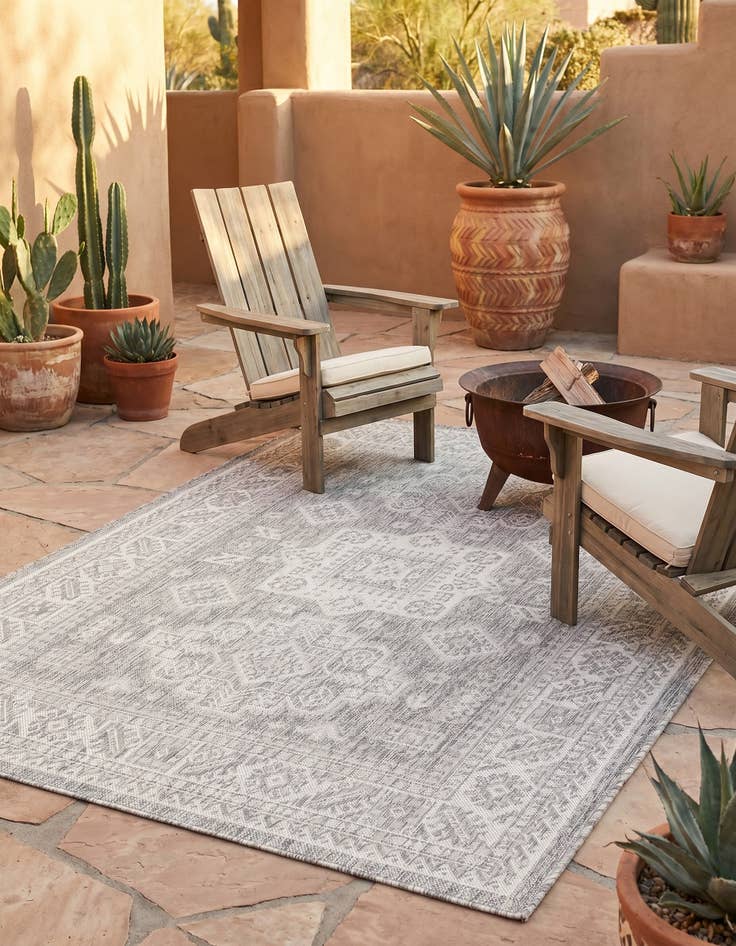 Detail image of 5' 3 x 7' Easy-Clean Aztec Indoor / Outdoor Rug