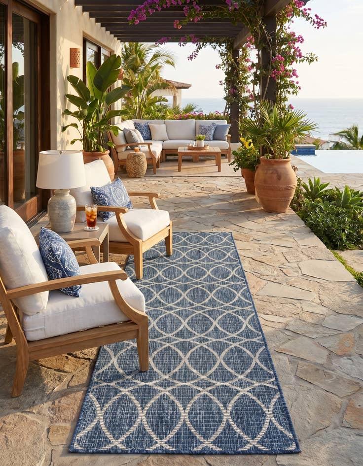 Detail image of 2' x 8' Easy-Clean Lattice Indoor / Outdoor Runner Rug