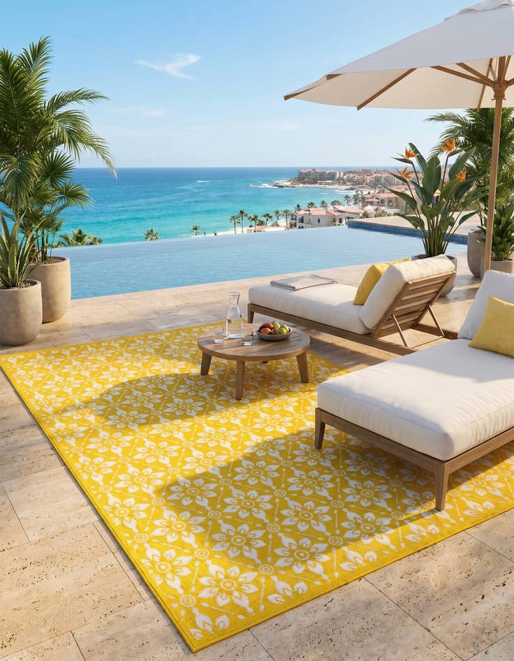 Detail image of 6' x 9' Easy-Clean Trellis Indoor / Outdoor Rug