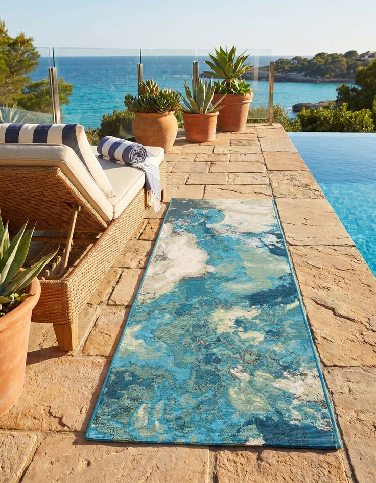 Detail image of 2' x 5' 1 Easy-Clean Modern Indoor / Outdoor Runner Rug