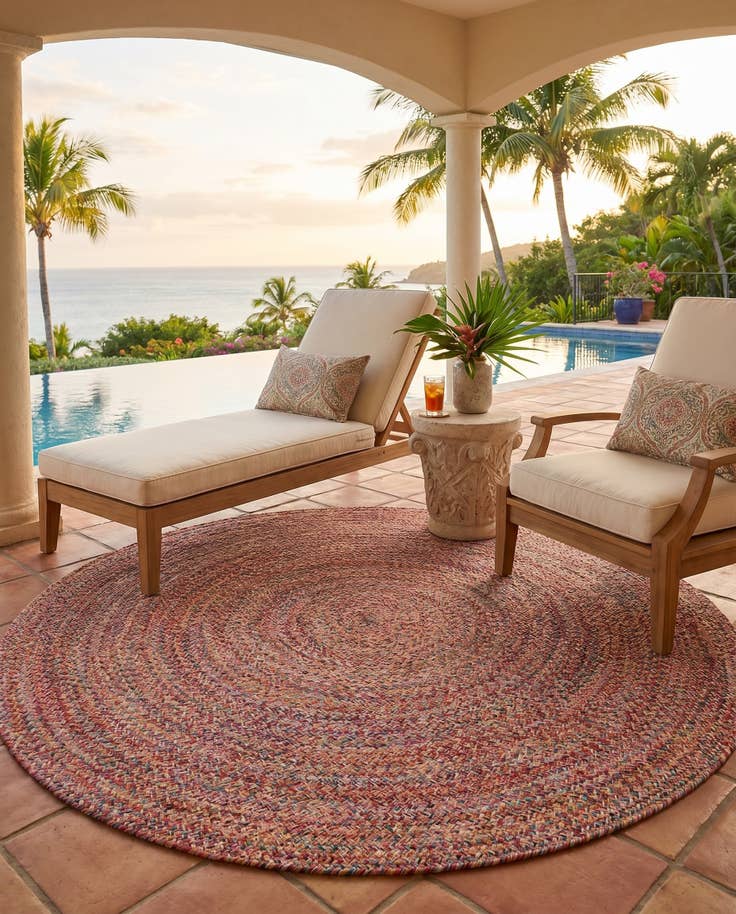Detail image of 5' 3 x 5' 3 Easy-Clean Eco Verse Washable Indoor / Outdoor Round Rug