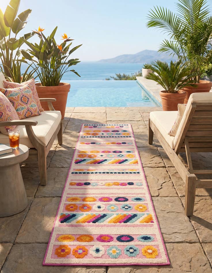 Detail image of 2' x 10' Easy-Clean Aruba Indoor / Outdoor Runner Rug