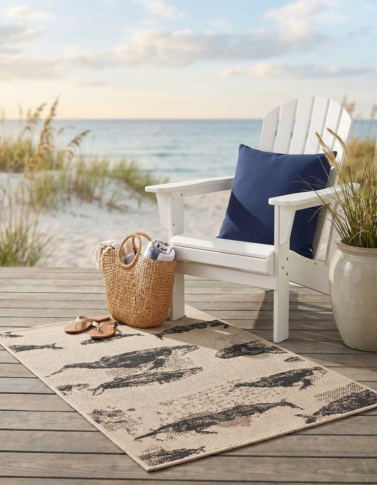 Detail image of 2' x 3' Easy-Clean Coastal Indoor / Outdoor Rug