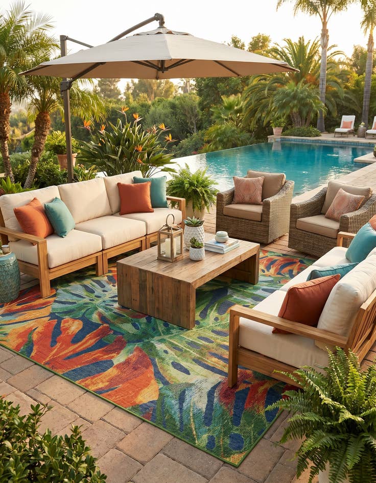 Detail image of 7' 10 x 10' Easy-Clean Baja Indoor / Outdoor Rug