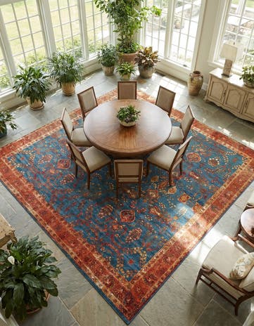 10' x 10' Easy-Clean Traditional Indoor / Outdoor Square Rug