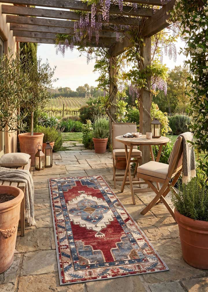 2' x 5' Easy-Clean Traditional Indoor / Outdoor Runner Rug