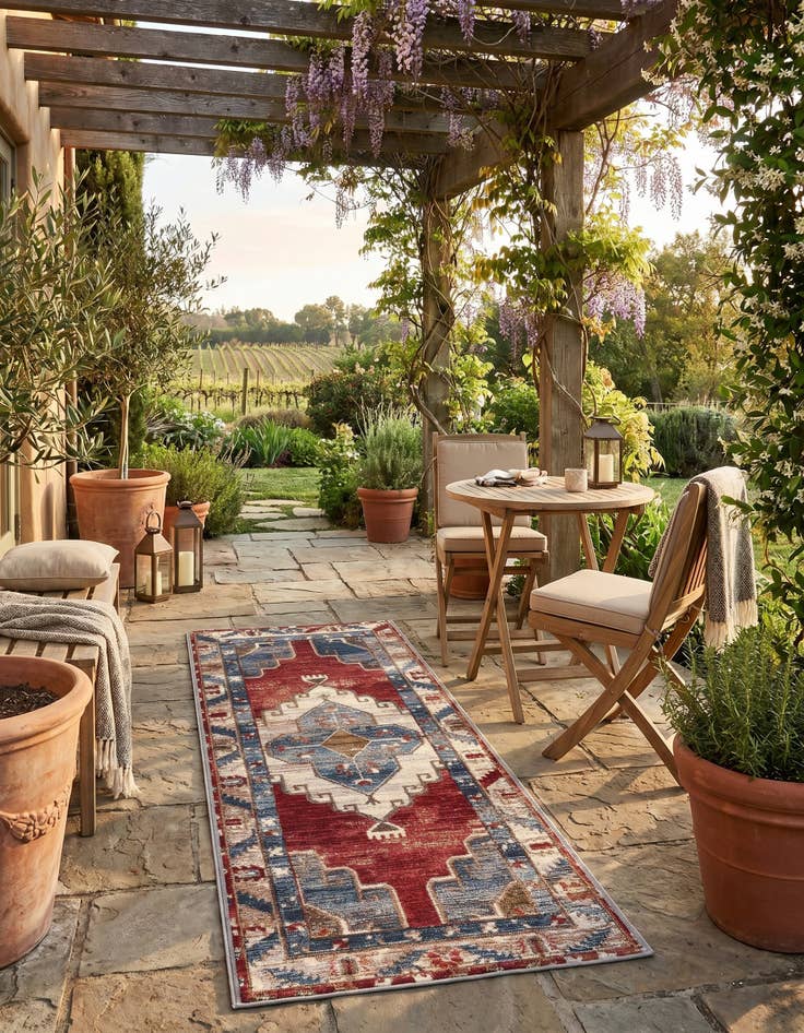 Detail image of 2' x 5' Easy-Clean Traditional Indoor / Outdoor Runner Rug