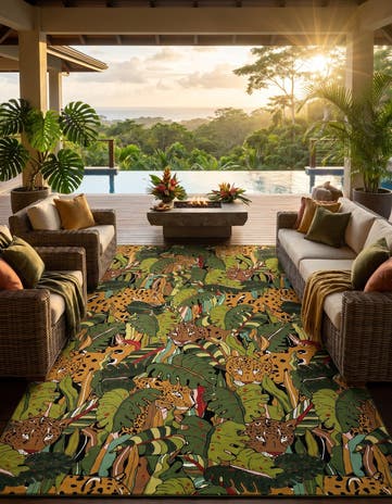 10' x 14' Easy-Clean Botanical Indoor / Outdoor Rug