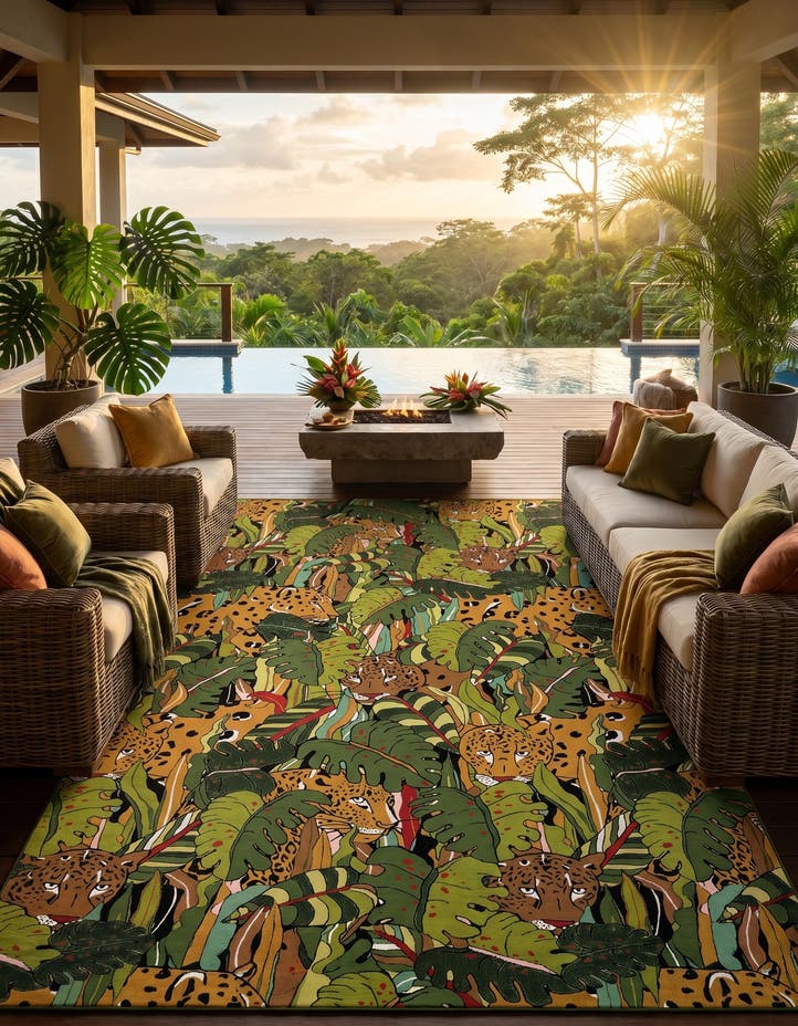 10' x 14' Easy-Clean Botanical Indoor / Outd...