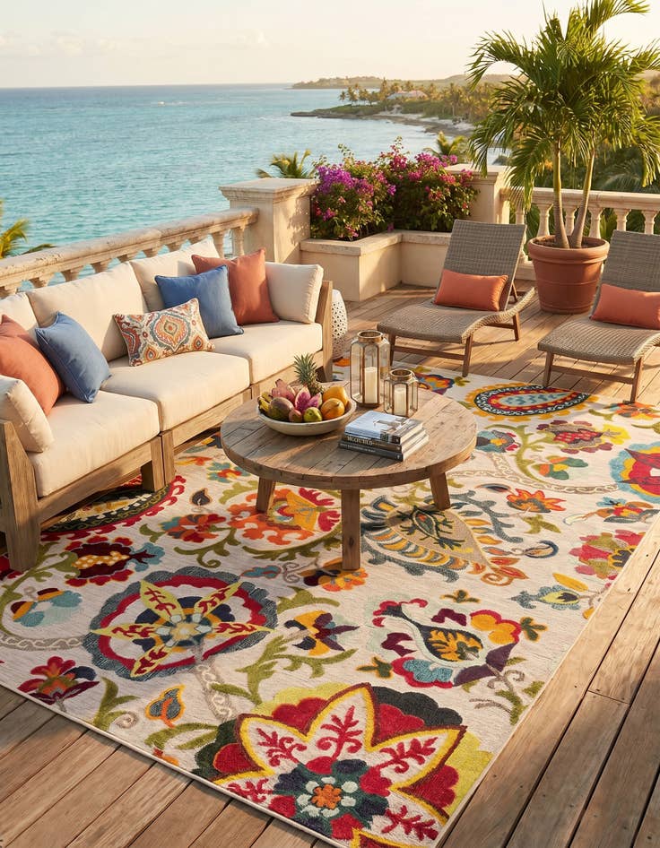 Detail image of 9' x 12' Easy-Clean Casablanca Indoor / Outdoor Rug