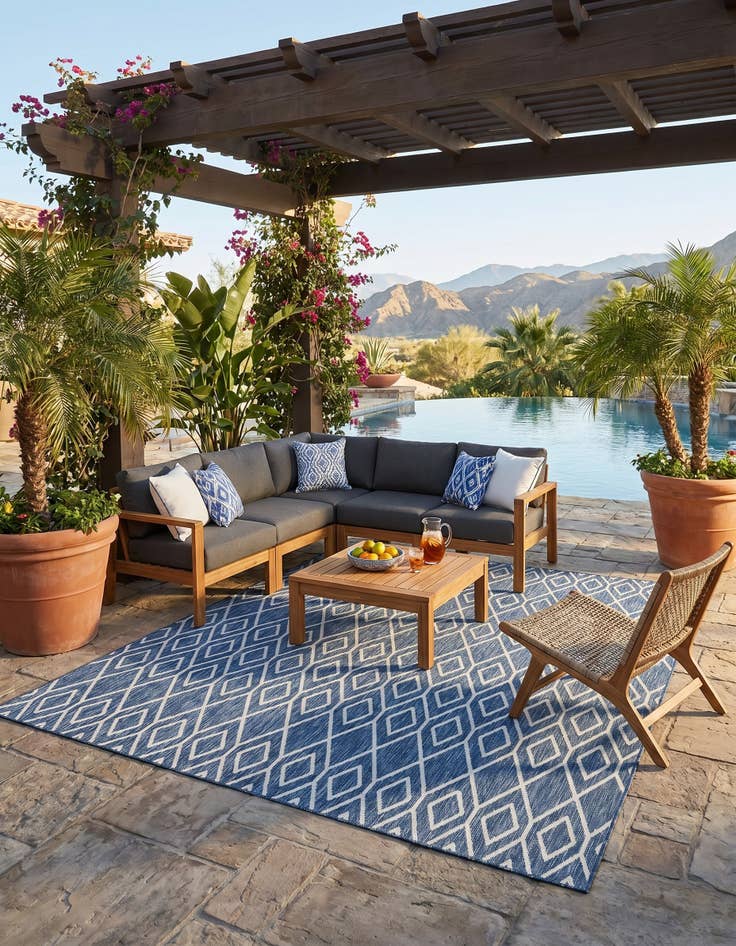 Detail image of 7' 10 x 10' Easy-Clean Jill Zarin Turks and Caicos Indoor / Outdoor Rug