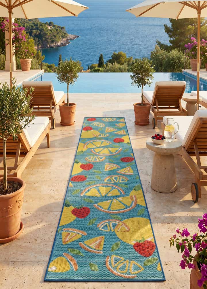 2' 7 x 12' Easy-Clean Baja Indoor / Outdoor Runner Rug