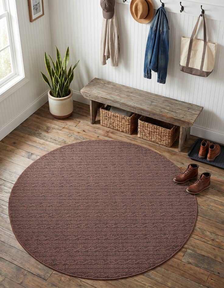 Detail image of 6' x 6' Easy-Clean Modern Indoor / Outdoor Round Rug