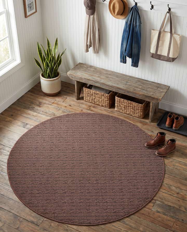 6' x 6' Easy-Clean Modern Indoor / Outdoor Round Rug