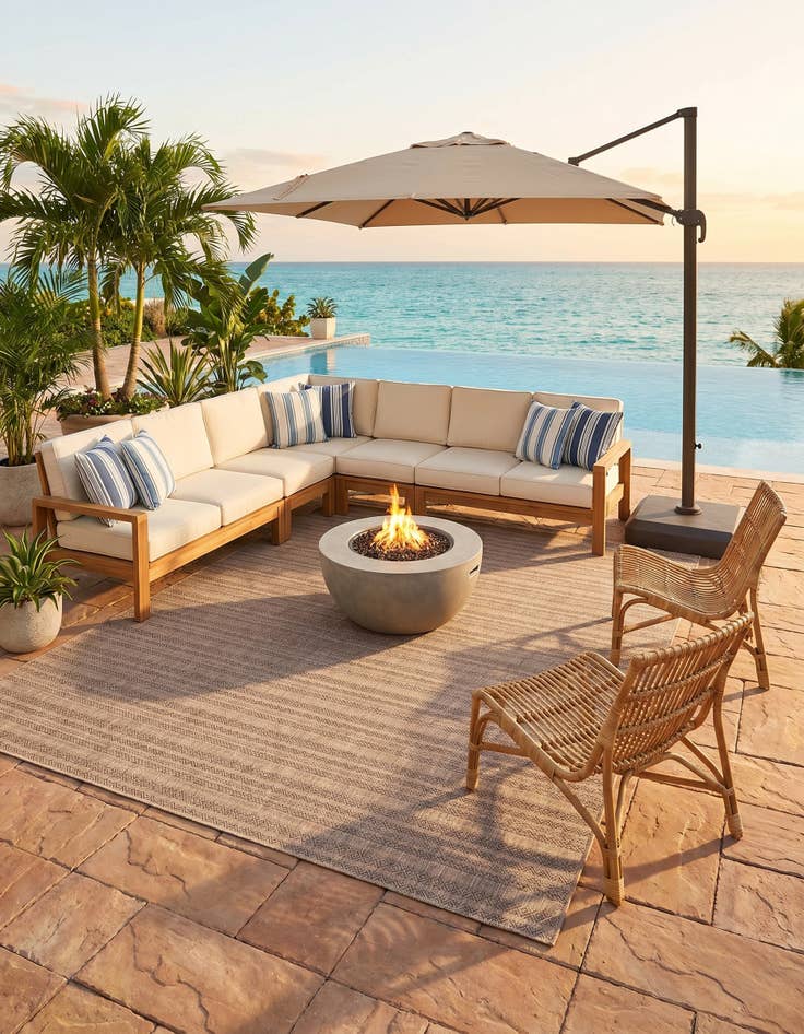 Detail image of 10' x 13' Easy-Clean Ribbon Indoor / Outdoor Rug