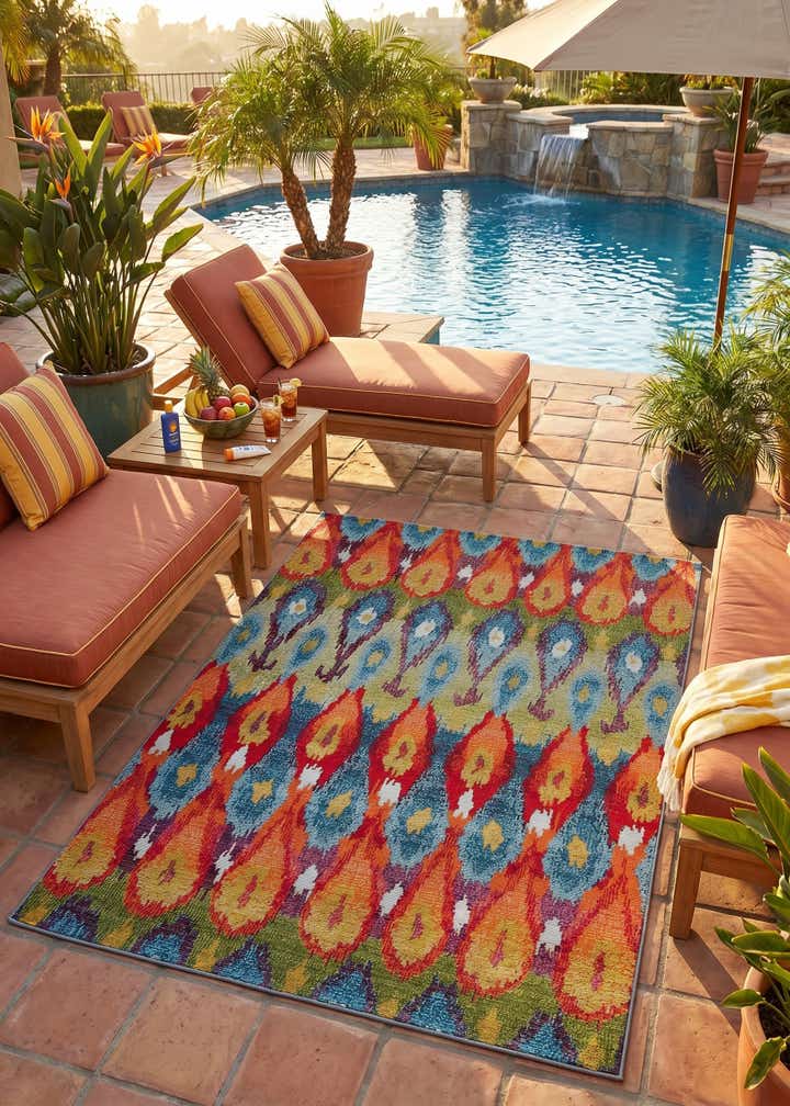 4' x 6' Easy-Clean Modern Indoor / Outdoor Rug