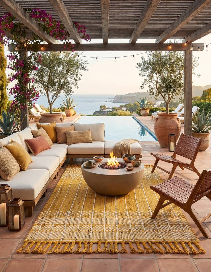 Detail image of 5' 1 x 8' Easy-Clean Eco Bohemian Indoor / Outdoor Rug