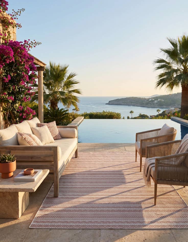 Detail image of 5' 3 x 8' Easy-Clean Ribbon Indoor / Outdoor Rug