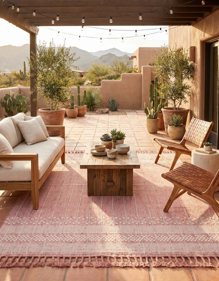 Detail image of 9' x 12' Easy-Clean Eco Bohemian Indoor / Outdoor Rug